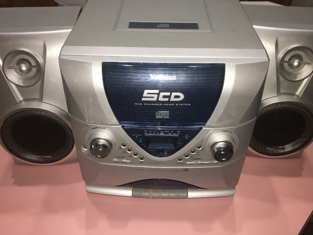 venturer CD 1677 Home System With Two Speakers 5 Cd Changer And Cassette