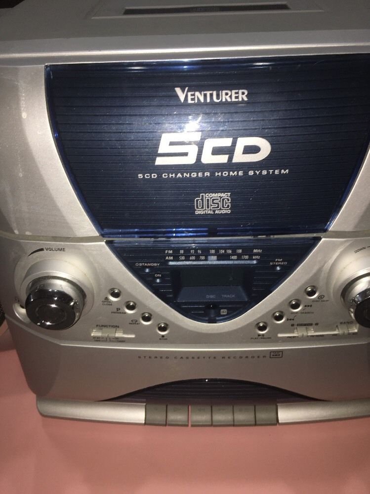 venturer CD 1677 Home System With Two Speakers 5 Cd Changer And Cassette