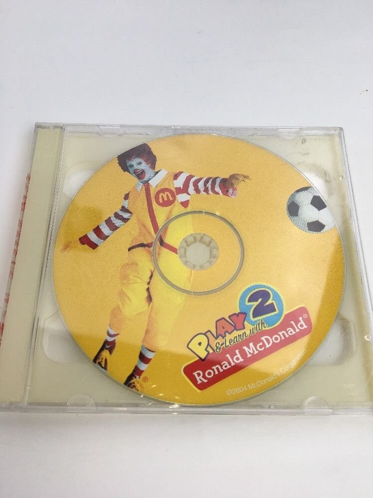 Play 2 & Learn w Ronald McDonald PC CD-ROM Teaching Games-TESTED-SHIPS N 24 HRS