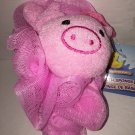 Pink Piggy Bath Time Sponge Washing Poofie mesh scrubby ages 2+-SHIPS N 24 HOURS