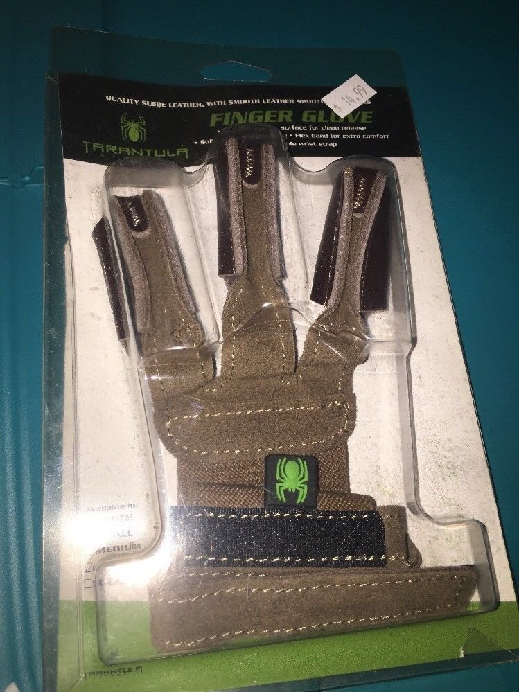 tarantula finger glove large leather brown archery AOFG