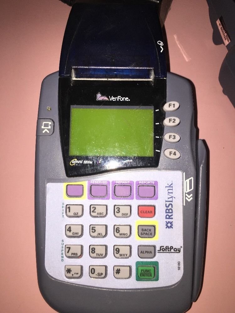 VeriFone Omni 3200SE Credit Card Reader / Printer With AC Adapter Power