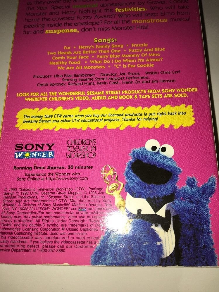 Sony Wonder Sesame Street Monster Hits VHS