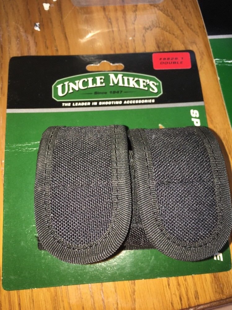 Uncle Mike's 8828-1 Universal Double Speedloader Belt Case .38 -.45 Colt BLACK