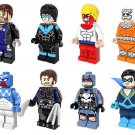 8 Set Wolverine Nightwing Punisher Captain Spider-man Figures Blocks Bricks Toys