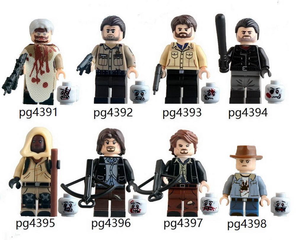 8 Sets Rick Negan Daryl Morgan Carl Carol Figures the Walking Dead Building Toys