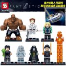 8 Sets 2016 Fantastic Four Figures Human Torch Mr Fantastic Thing Sue Bricks Toy