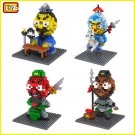 Mini Zhu Geliang Guan Yu Zhang Fei Zhao Yun Figures Set Diamond Nano Blocks Toys
