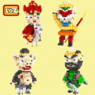 4 Set Mini Monk Tang Sand Monkey King Zhu Bajie Figures Diamond Nano Blocks Toys