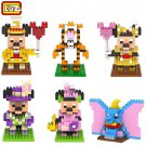 Crystal Minnie Purple Mickey Mouse Dumbo Figures Tigger Diamond Nano Blocks Toys