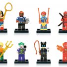 8 PCS Set Joker Flash Deadpool Cyclops Aquaman Wonder Woman Figures Bricks Toys