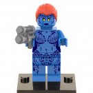 10 PCS Lot Mystique Blue Figures Set X-Men Comic Super Hero Blocks Bricks Toys