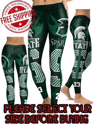 American University Michigan State Spartans College Team Sports Leggings