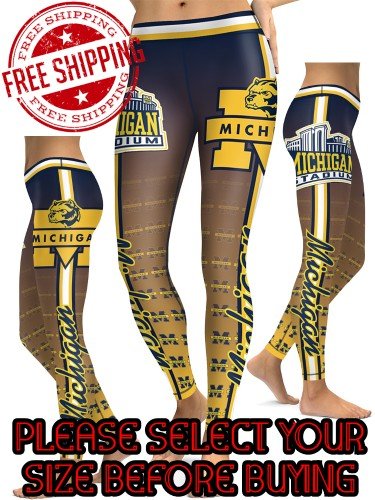 American University Michigan Wolverines College Team Sports Leggings