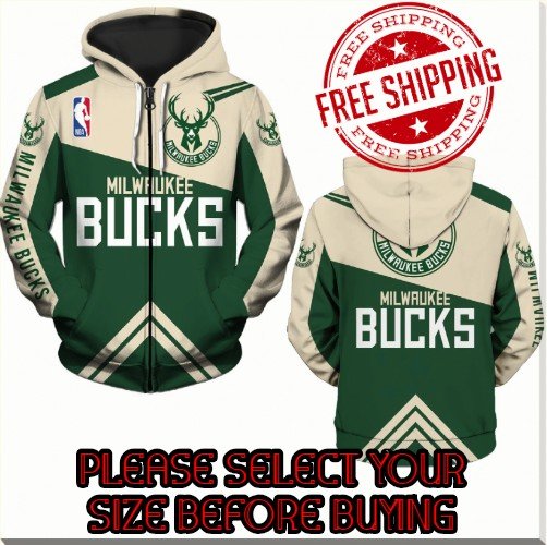 Milwaukee Bucks Basketball Team Sport Hoodie With Zipper