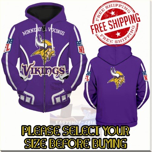 Minnesota Viking Football Team Sport Hoodie With Zipper
