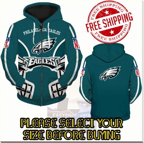 Philadelphia Eagles Football Team Sport Hoodie With Zipper