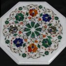 12"  Round Marble Coffee Table Top/ Handmade Inlaid living Room Home Decor.