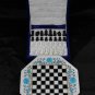 12" White Marble Chess Coffee Table Top Marquetry Inlay Art.