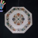 15" White Marble Inlay Table Top Handmade Home Decor & Garden