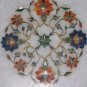 15" White Marble Inlay Table Top Handmade Home Decor & Garden