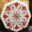 12" Side Table Top Marble Inlay Pietra Dura Art For Home Decor & Garden.