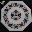12" Marble Side Corner Table Top Pietra Dura For Home Decor & Garden