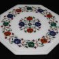 12" Marble Side Corner Table Top Pietra Dura For Home Decor & Garden