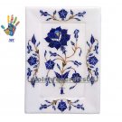 Marble Tray Pietra Dura White Stoneware Handmade Art & Craft