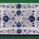 Marble Tray Pietra Dura White Stoneware Handmade Arts Craft