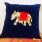 Indian Handmade Zari Elephant Design Cushion Covers Ethnic Home Decor Art