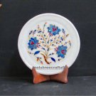 Marble Inlay Plate Pietra Dura Lapis Stone Handicraft Art Home Decor For Gift.