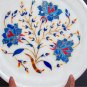 Marble Inlay Plate Pietra Dura Lapis Stone Handicraft Art Home Decor For Gift.