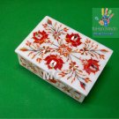 Marble Jewellery Box Inlay Pietra Dura Handicraft for Christmas Gift