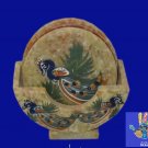 Marble Tea coaster set hand painted peacock design Handicrafts home decor item.