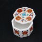 Marble Jewelry Box Inlay Art Pietra dura White Stone Handicrafts & Home Decor