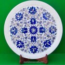 Marble Plate Inlay Pietra Dura White Stone Handmade Home Decor & Christmas Gift