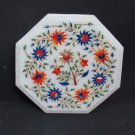 12" Side Table Top Marble Inlay Pietra Dura Art For Home Decor And Garden.