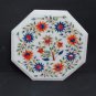 12" Side Table Top Marble Inlay Pietra Dura Art For Home Decor And Garden.