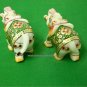 3" Marble Elephant Sculpture Hand Painted Handmade Arts & Crafts For Home Decor.