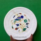 5" Marble Inlay Plate Pietra Dura Handmade for Home Decor & Christmas Gifts