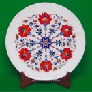 Marble Inlay Plate Decorative Pietra Dura Stoneware Handmade Art Craft For Gifts