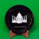 Black Marble Plate Taj Mahal Stone Handmade For Home Decor & Christmas Gift