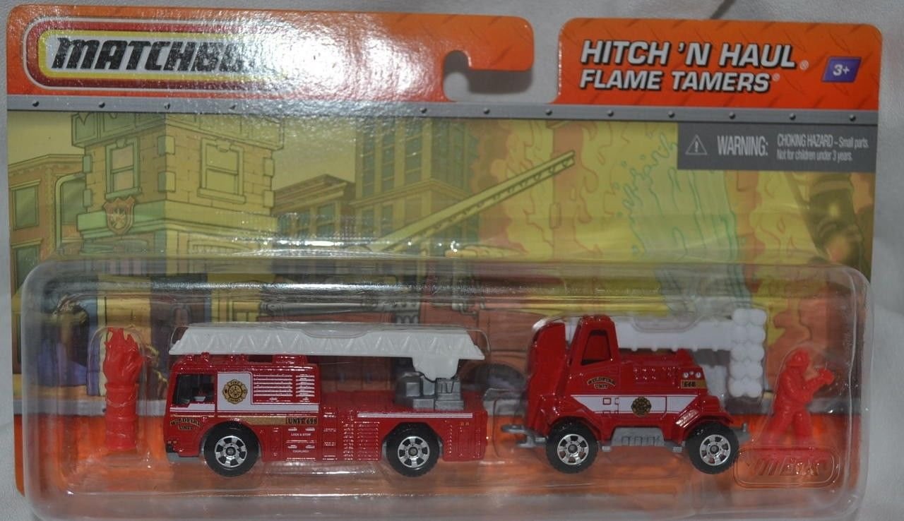 Matchbox Hitch'N Haul Flame Tamers Firetrucks