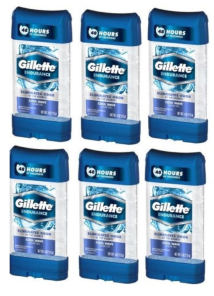 Gillette Endurance Antiperspirant and Deodorant, Cool Wave Clear Gel (6