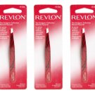 (3-PACK) Revlon The Designer Collection Slanted Tweezers 15104