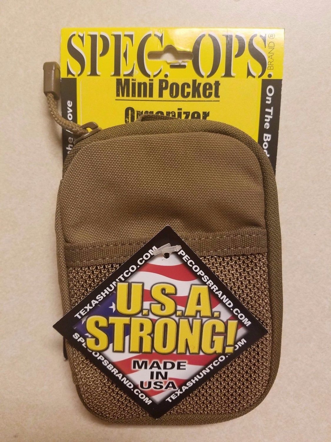 Spec-Ops Brand Mini Pocket Organizer, Coyote Brown. USA STRONG, Brand New, Best!