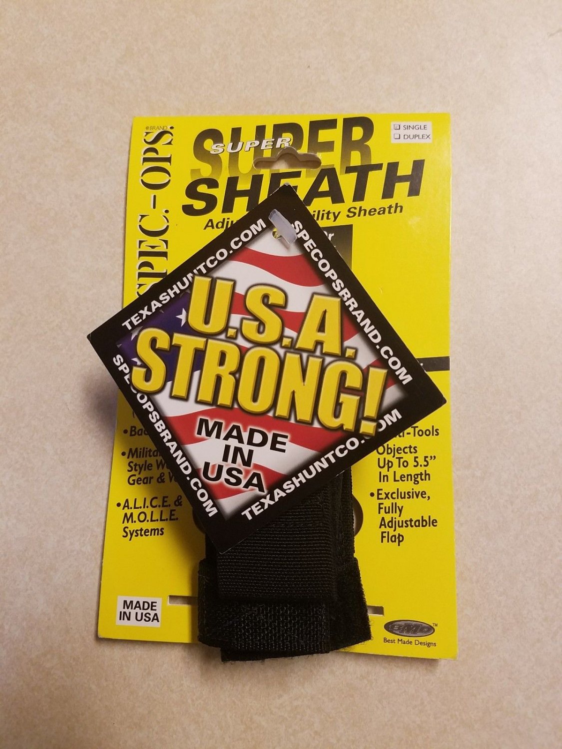 Spec-Ops Brand. Super Sheath Single. Magazine, Knife, Multi-Tool Sheath. New!