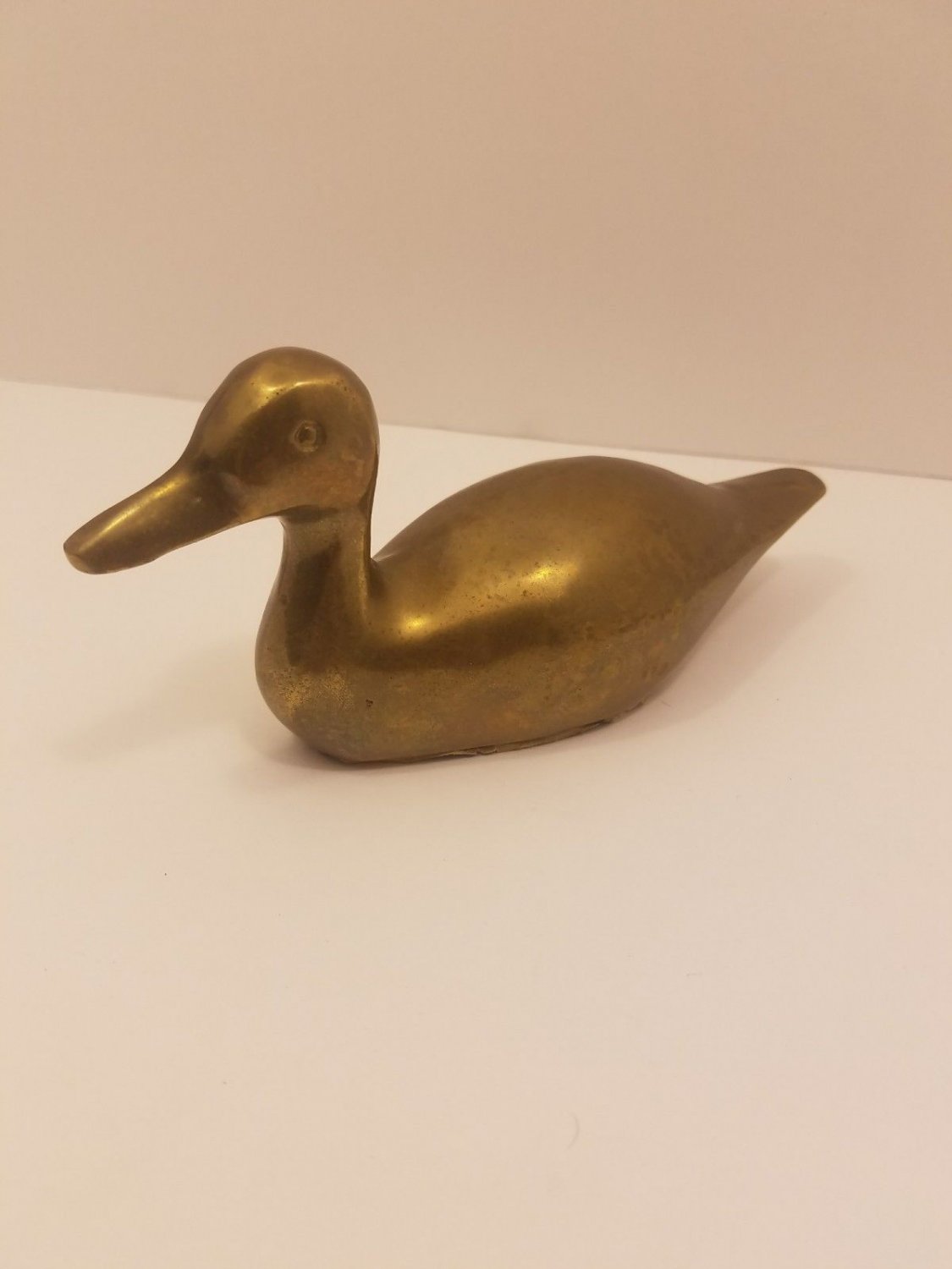Vintage Solid Brass Wild Duck Figurine Gold Mallard Sculpture Bird Statue 9.5"