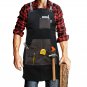 Heavy-Duty Work Apron Water-Resistant Waxed Canvas Pockets Tool Loops